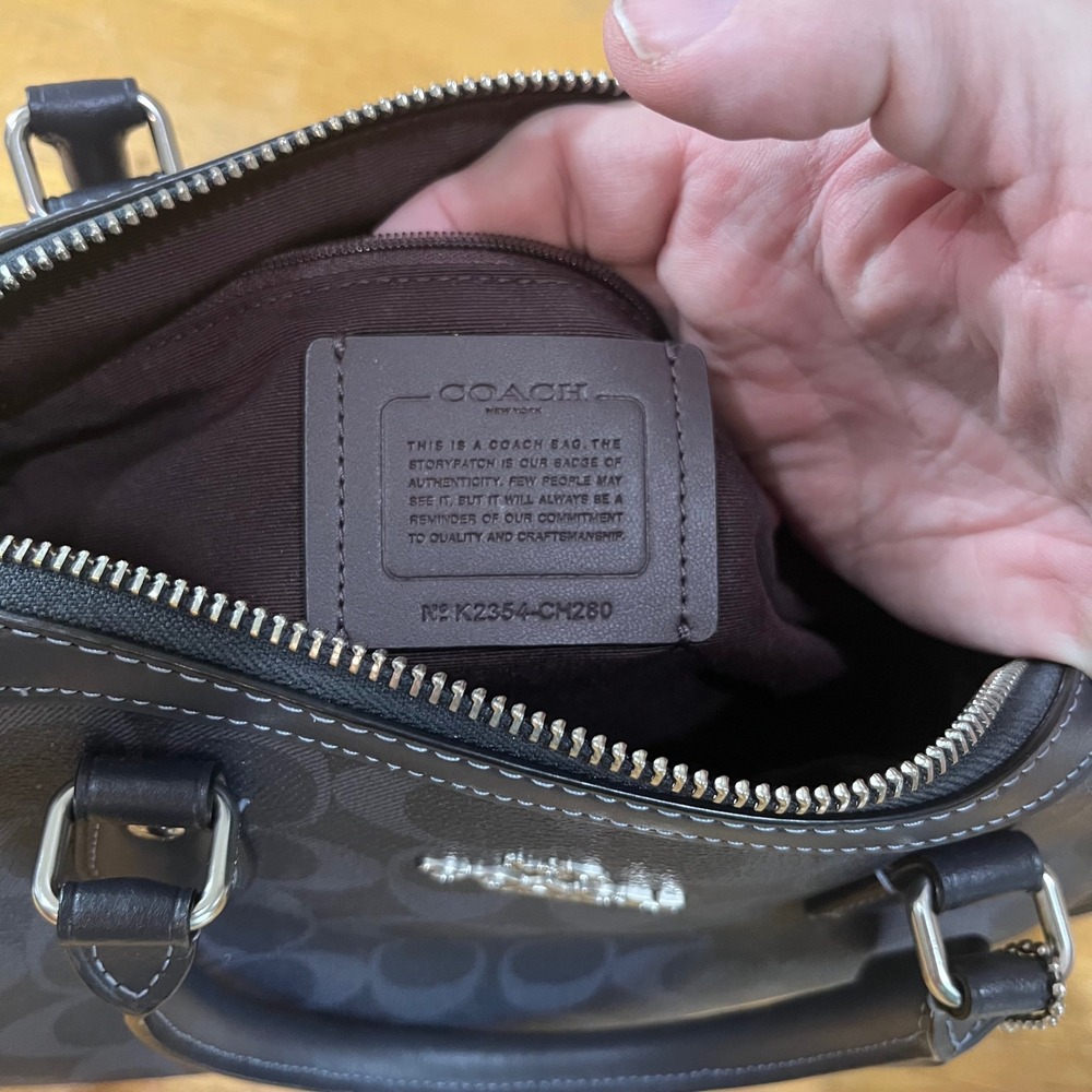 Coach Rowan Satchel Dark Denim Signature Leather Crossbody Bag CM280 Luxury - Picture 7 of 14